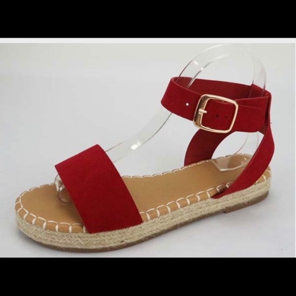 Bamboo Red Espadrille Sandals - Picture 4 of 4